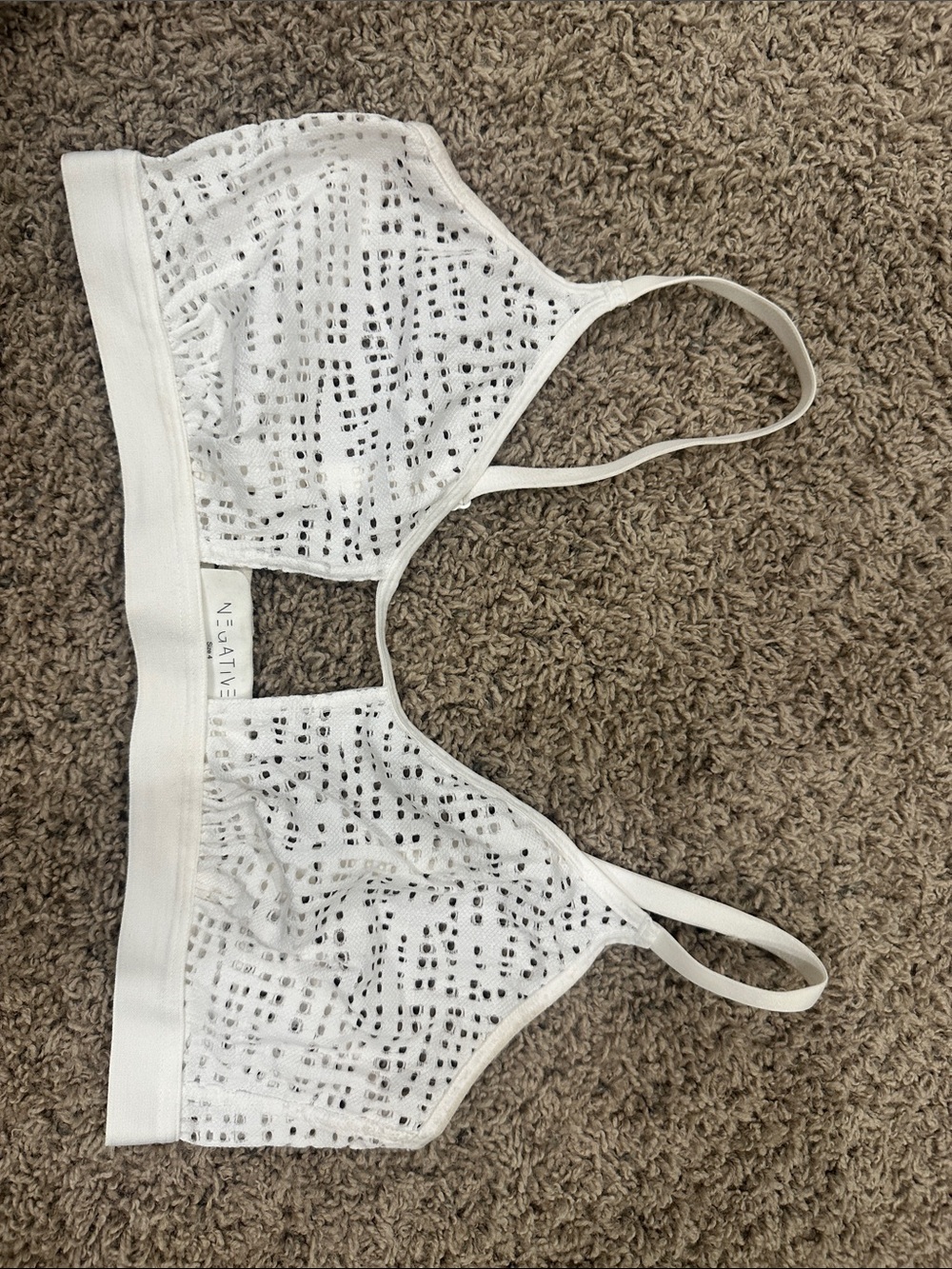Negative Underwear White Sheer Lace Bralette